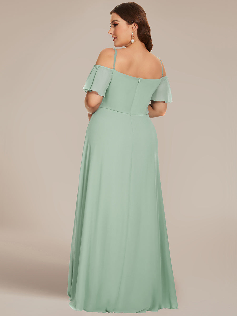 Taille personnalisée Robe de soirée sexy à épaules dénudées et à encolure en V #Couleur_Menthe Verte