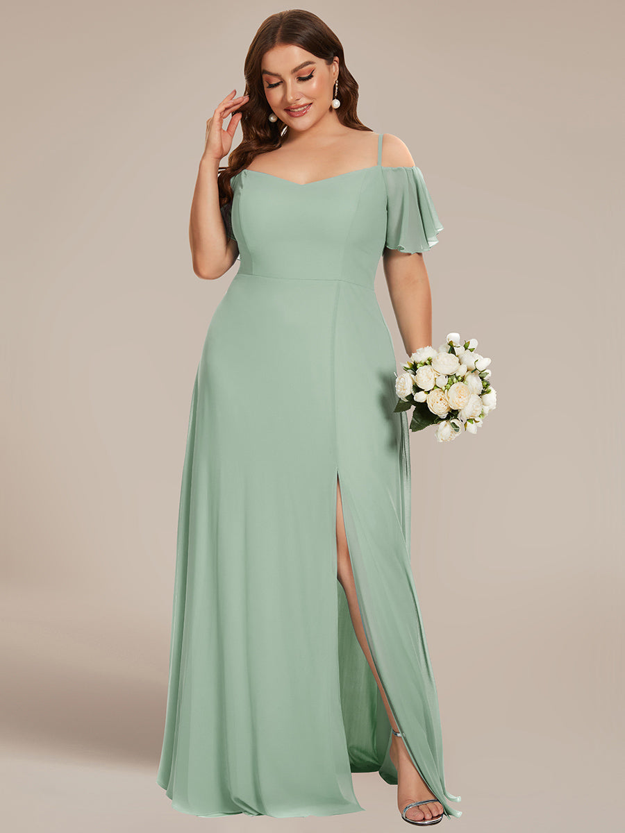 Taille personnalisée Robe de soirée sexy à épaules dénudées et à encolure en V #Couleur_Menthe Verte