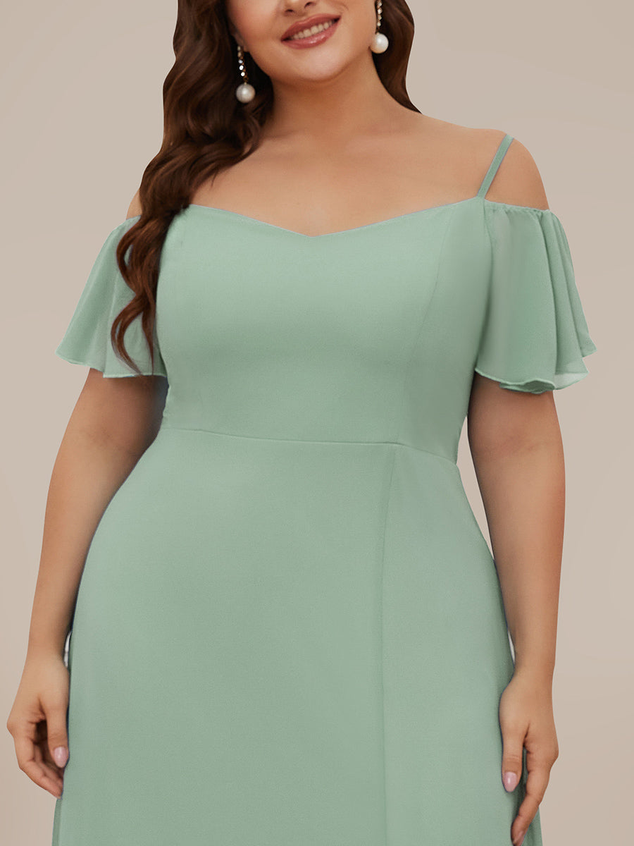 Taille personnalisée Robe de soirée sexy à épaules dénudées et à encolure en V #Couleur_Menthe Verte