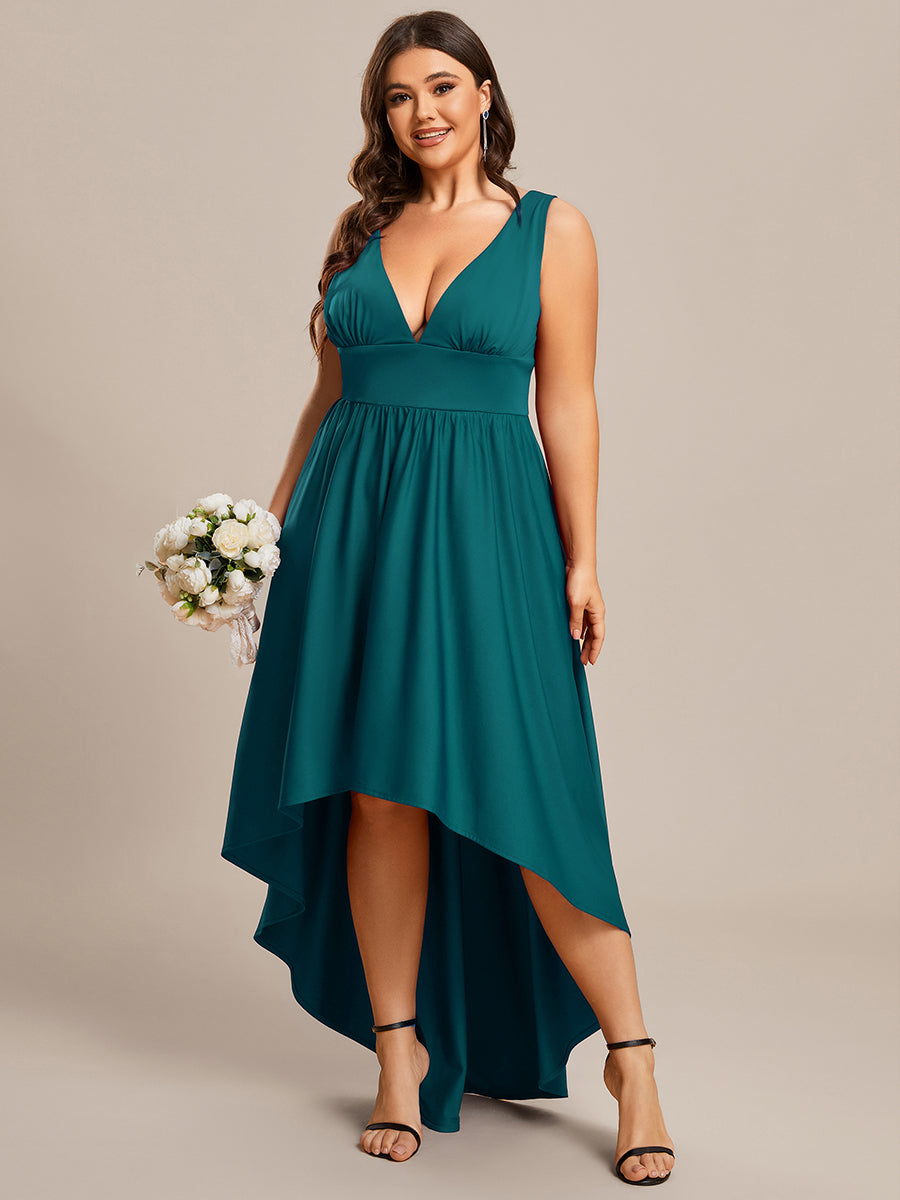 Robe mariage invitée élégante Taille Empire Sans Manches #Couleur_Bleu Sarcelle