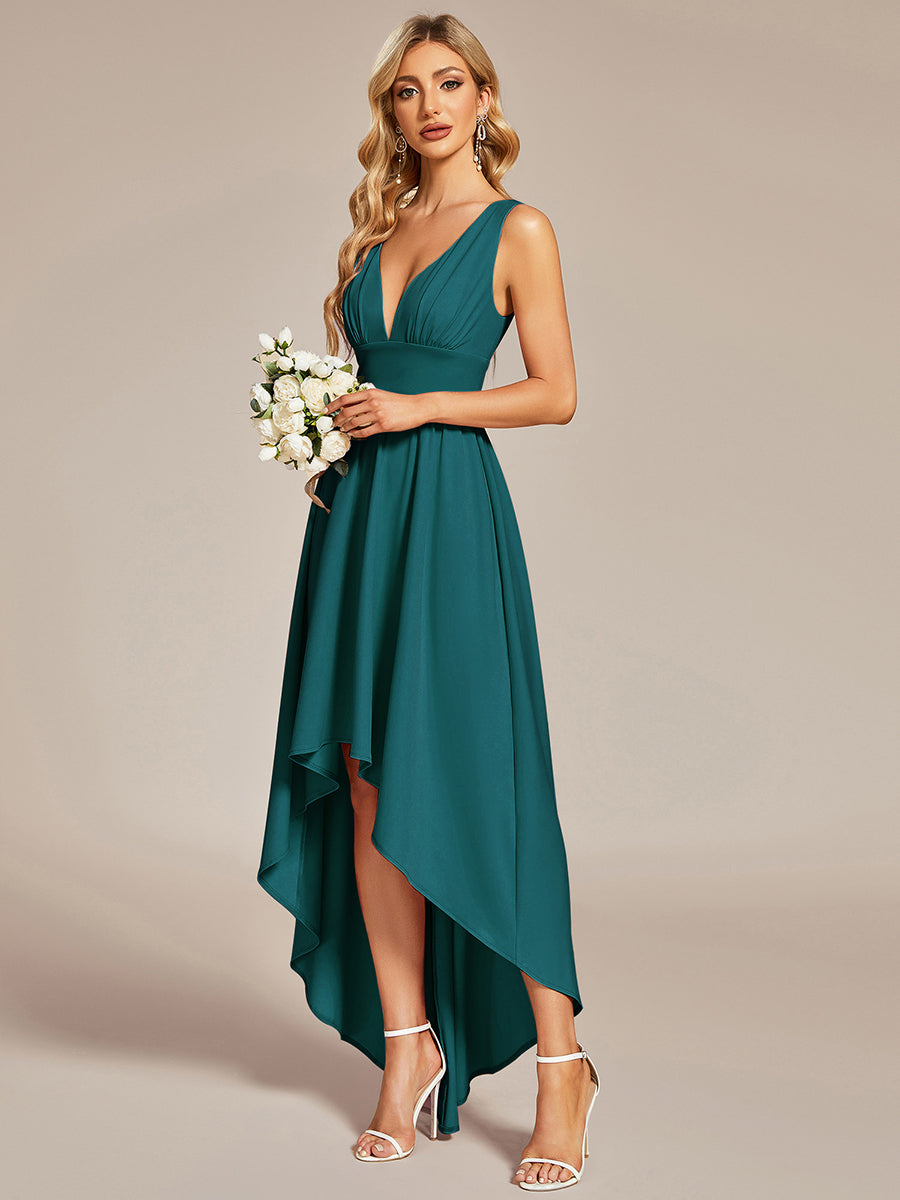 Robe mariage invitée élégante Taille Empire Sans Manches #Couleur_Bleu Sarcelle